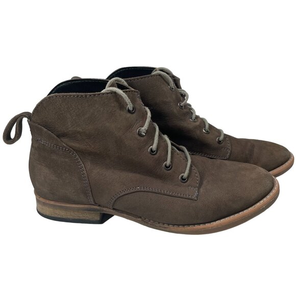 Diba Shoes - Diba‎ Womens Brown Suede Leather Ankle Boots Sz 6.5M Boho Cottagecore Chukka